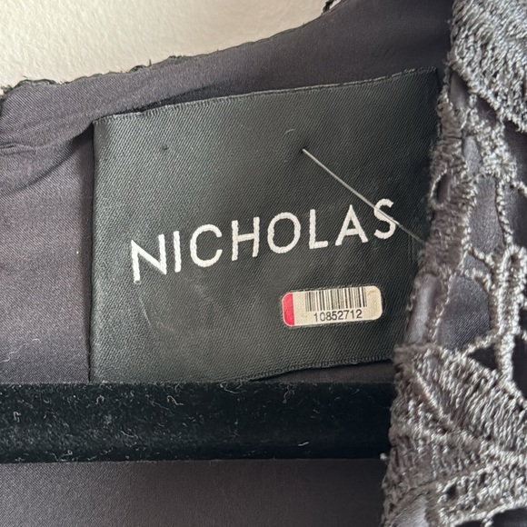 NICHOLAS Black Lace Deep V Midi Dress - Size 6 - Picture 7 of 11